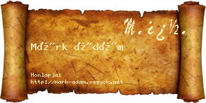 Márk Ádám névjegykártya